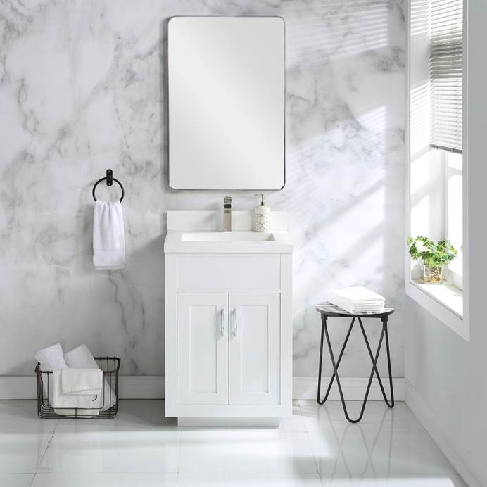 Fairmont Designs Brookings 24" Vanity with Undermount Rectangle Sink Option(s) - Polar White 1553-V24