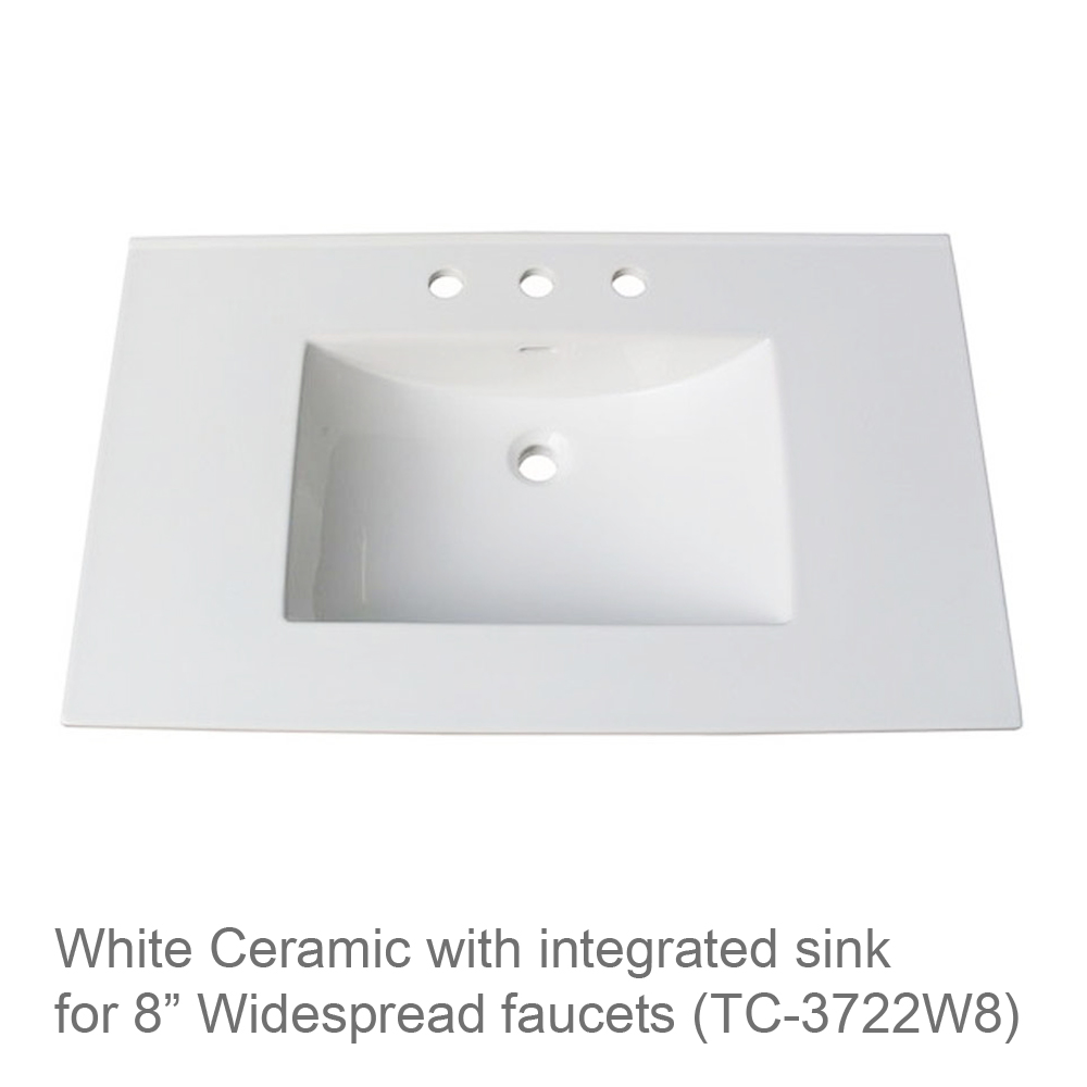 fairmont designs m4 36" vanity for integrated sinktop - glossy white