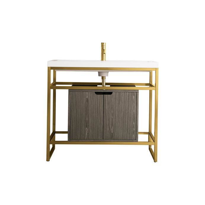 James Martin Boston 39.5" Stainless Steel Sink Console, Radiant Gold C105-V39.5-RGD-CSP