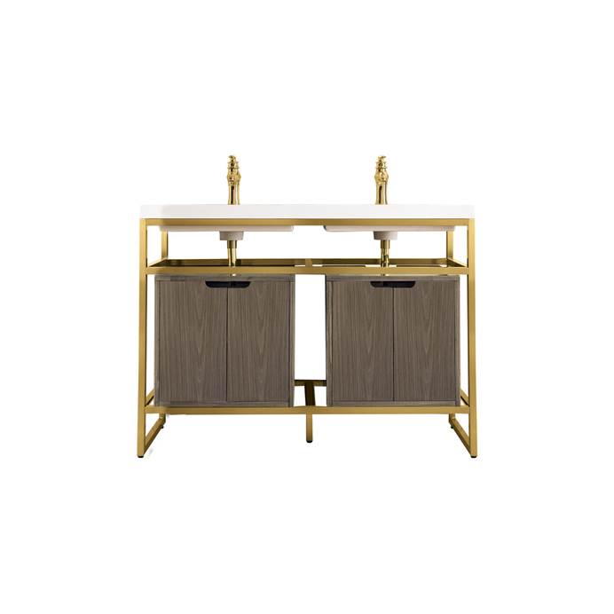 James Martin Boston 47" Stainless Steel Sink Console (Double Basins), Radiant Gold C105-V47-RGD-CSP