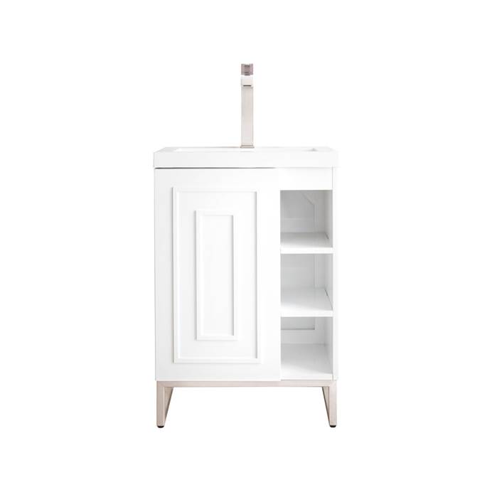 James Martin Alicante 24" Single Vanity Cabinet, Glossy White E110-V24-GW