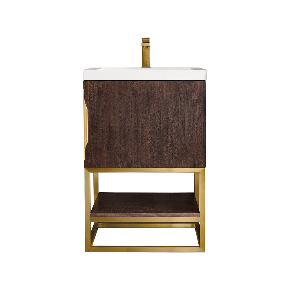 James Martin Columbia 24" Single Vanity Cabinet, Coffee Oak, Radiant Gold 388-V24-CFO-RGD