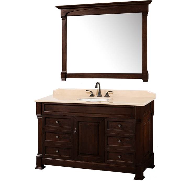Andover 55" Traditional Bathroom Vanity Set by Wyndham Collection - Dark Cherry WC-TS55-DKCH