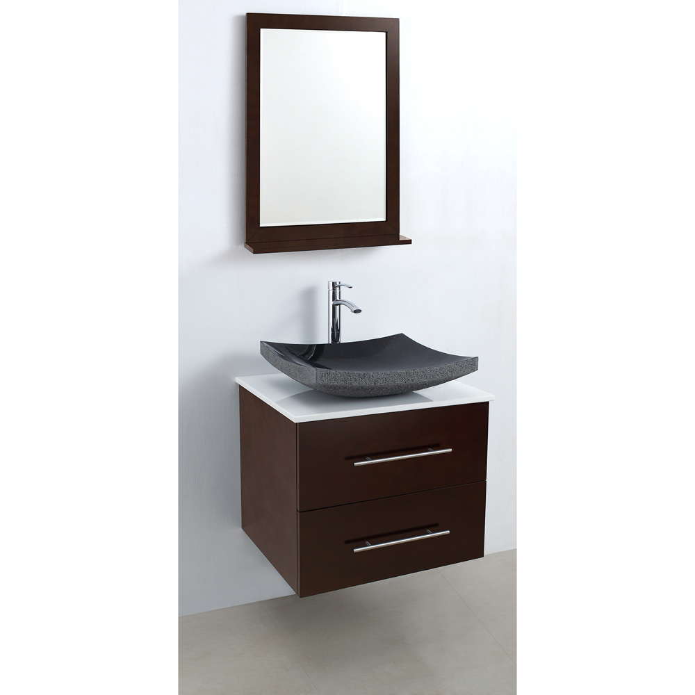 bianca 24" wall-mounted modern bathroom vanity - espresso