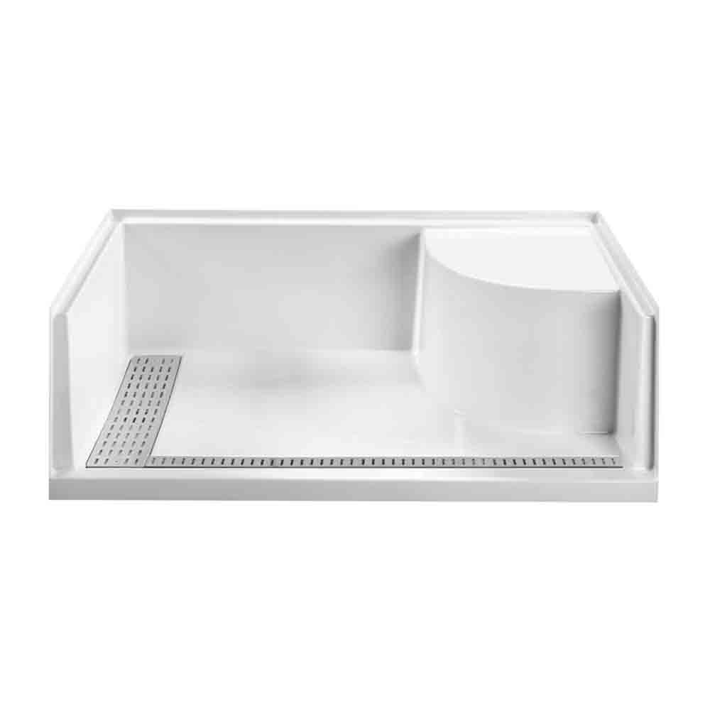 MTI MTSB-6032BFSEATED Multi-Threshold Shower Base, Barrier Free with Seat (60" x 31.75") MTSB-6032BFSEATED