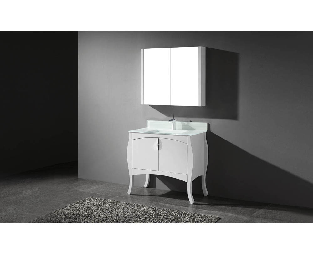 madeli sorrento 39" bathroom vanity with integrated basin - glossy white