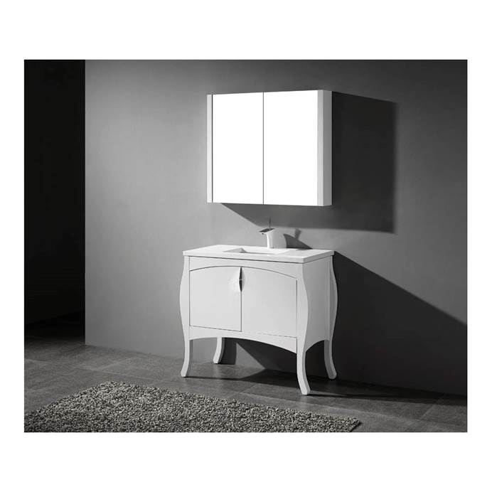 Madeli Sorrento 39" Bathroom Vanity for Quartzstone Top - Glossy White B953-39-001-GW-QUARTZ