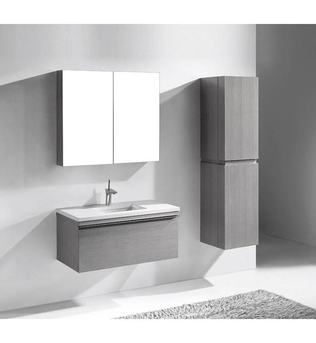 Madeli Venasca 36" Bathroom Vanity for Quartzstone Top - Ash Grey B990-36-002-AG-QUARTZ