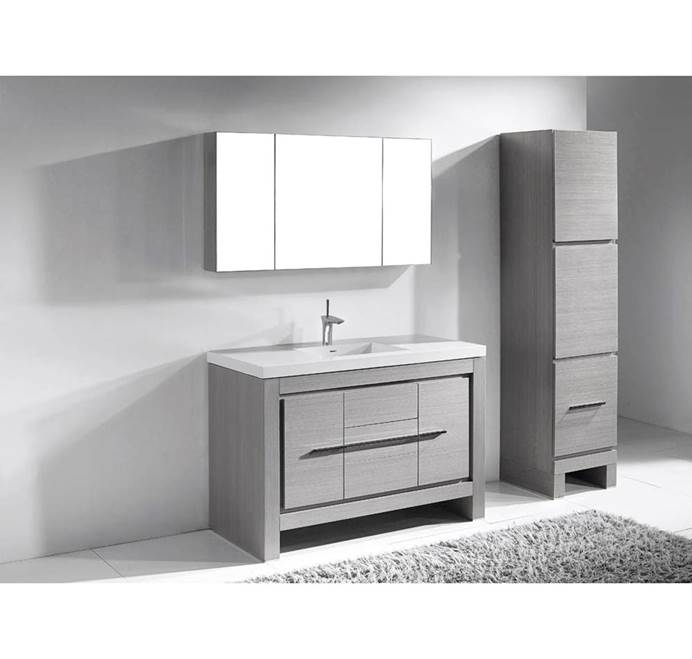 Madeli Vicenza 48" Bathroom Vanity For X-Stone - Ash Grey B999-48C-001-AG-XSTONE