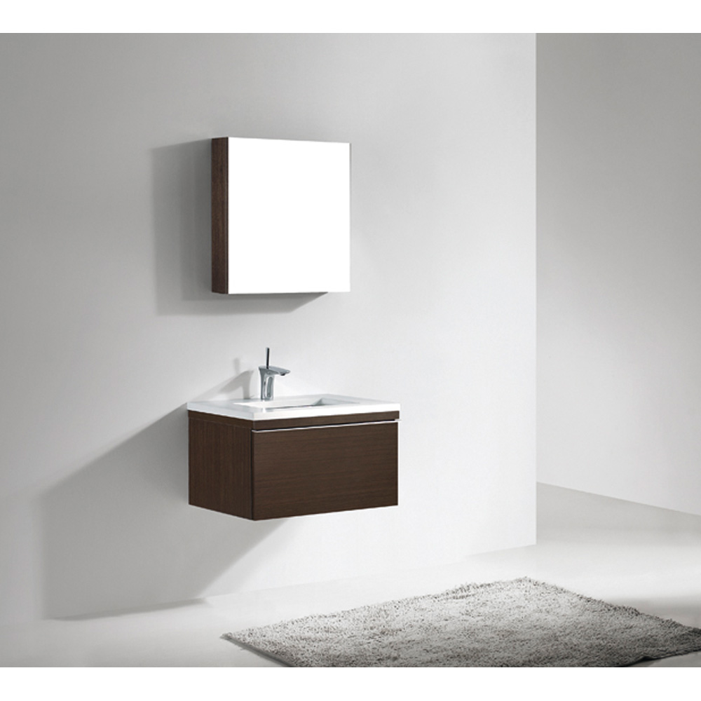 madeli venasca 30" bathroom vanity with quartzstone top - walnut