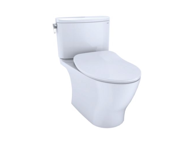 toto nexus two-piece toilet, 1.28 gpf, elongated bowl - slim seat cotton white