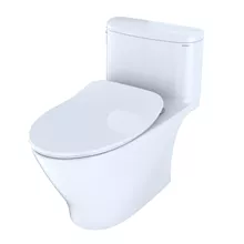toto nexus one-piece toilet, 1.28 gpf, elongated bowl - slim seat cotton white