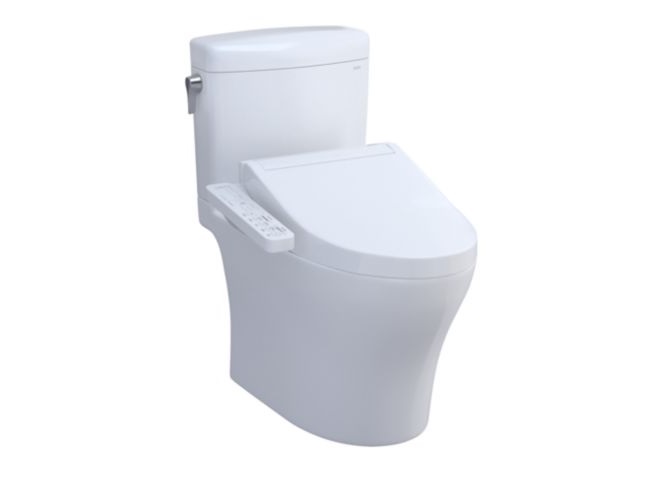 toto aquia® iv cube - washlet® with c2 two-piece toilet - 1.28 gpf & 0.9 gpf - new cotton white