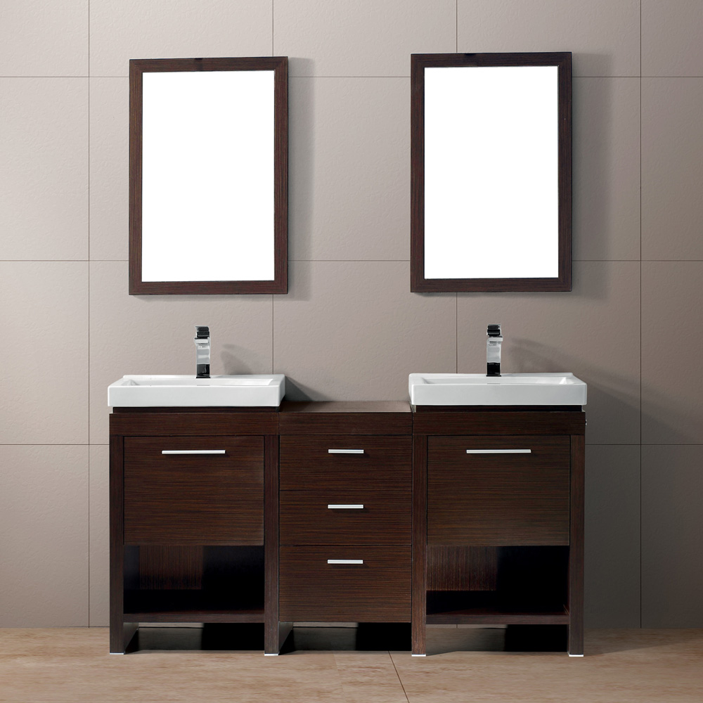 Vigo 59 Adonia Double Bathroom Vanity, Small Double Sink Vanity