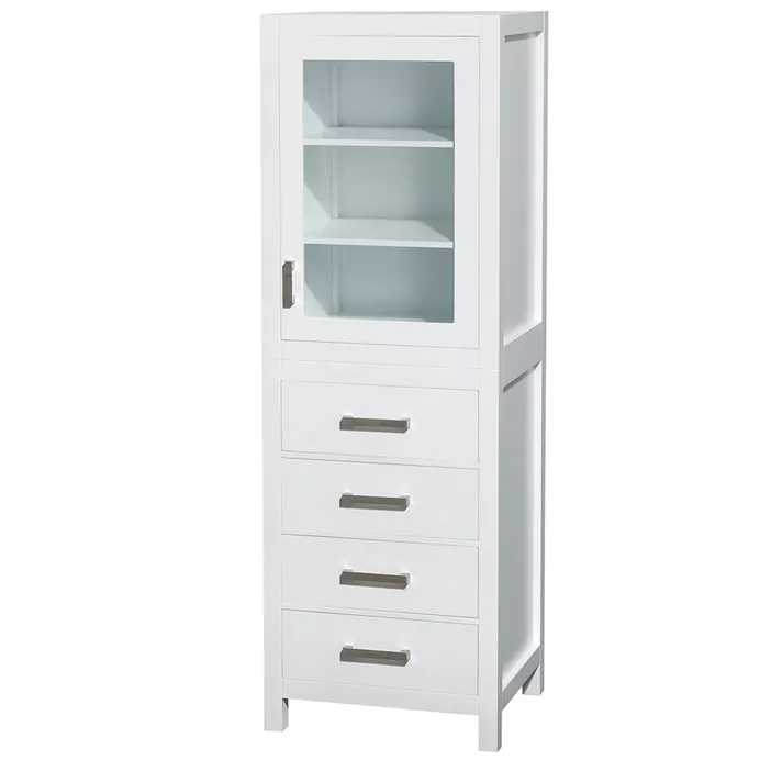 Sheffield Linen Tower by Wyndham Collection - White WC-1414-LT-WHT