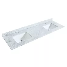 amici 72" double vanity with optional quartz or carrara marble counter - white