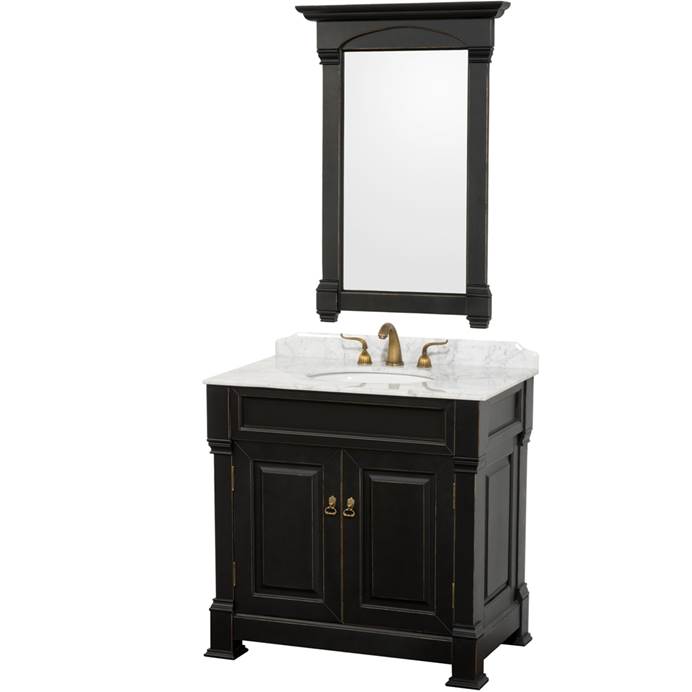 Andover 36" Traditional Bathroom Vanity Set by Wyndham Collection - Black WC-TS36-BLK