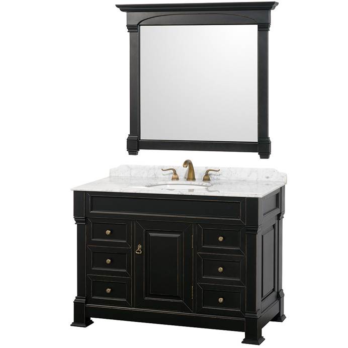 Andover 48" Traditional Bathroom Vanity Set by Wyndham Collection - Black WC-TS48-BLK