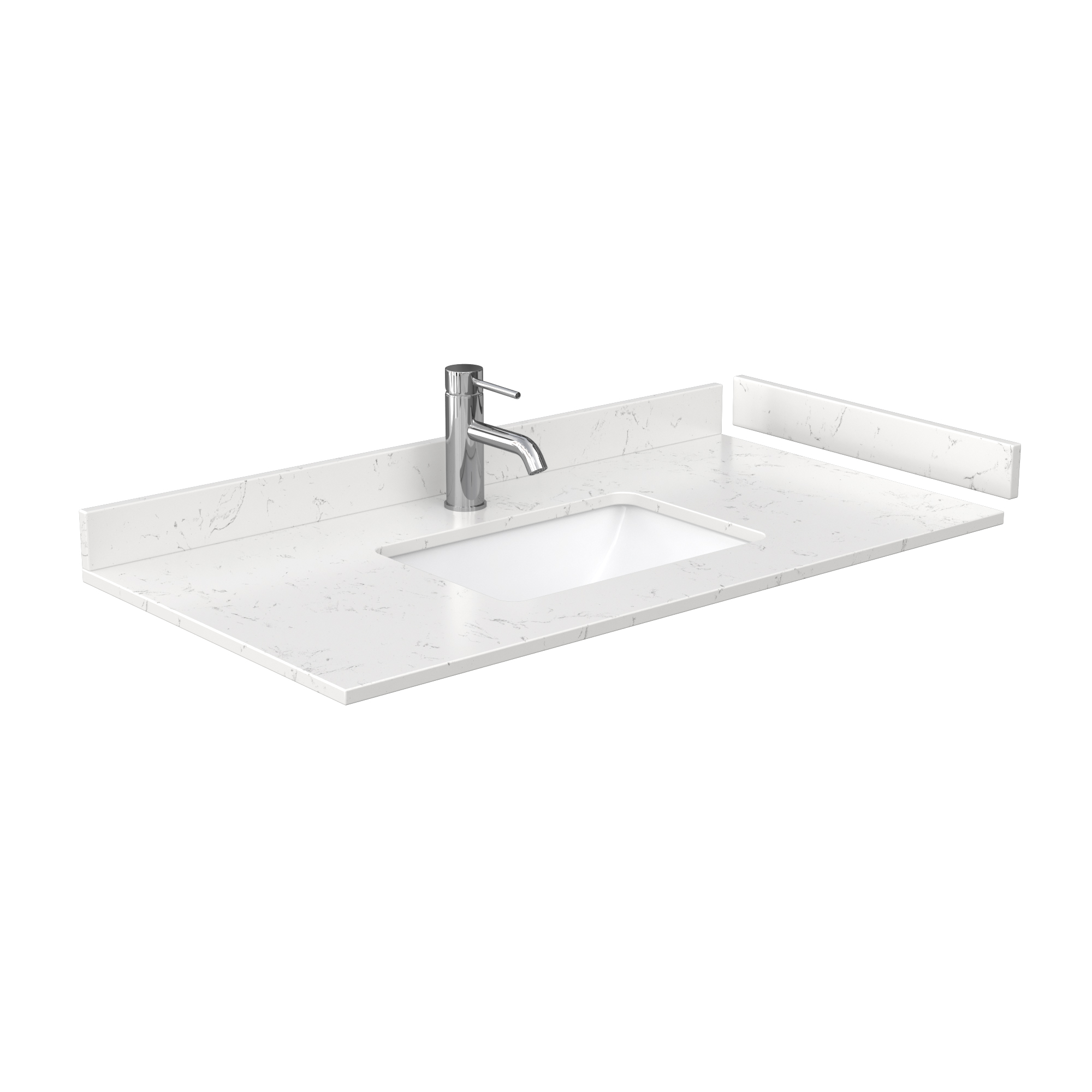 beckett 42" single bathroom vanity with toe kick, cultured marble counter - white