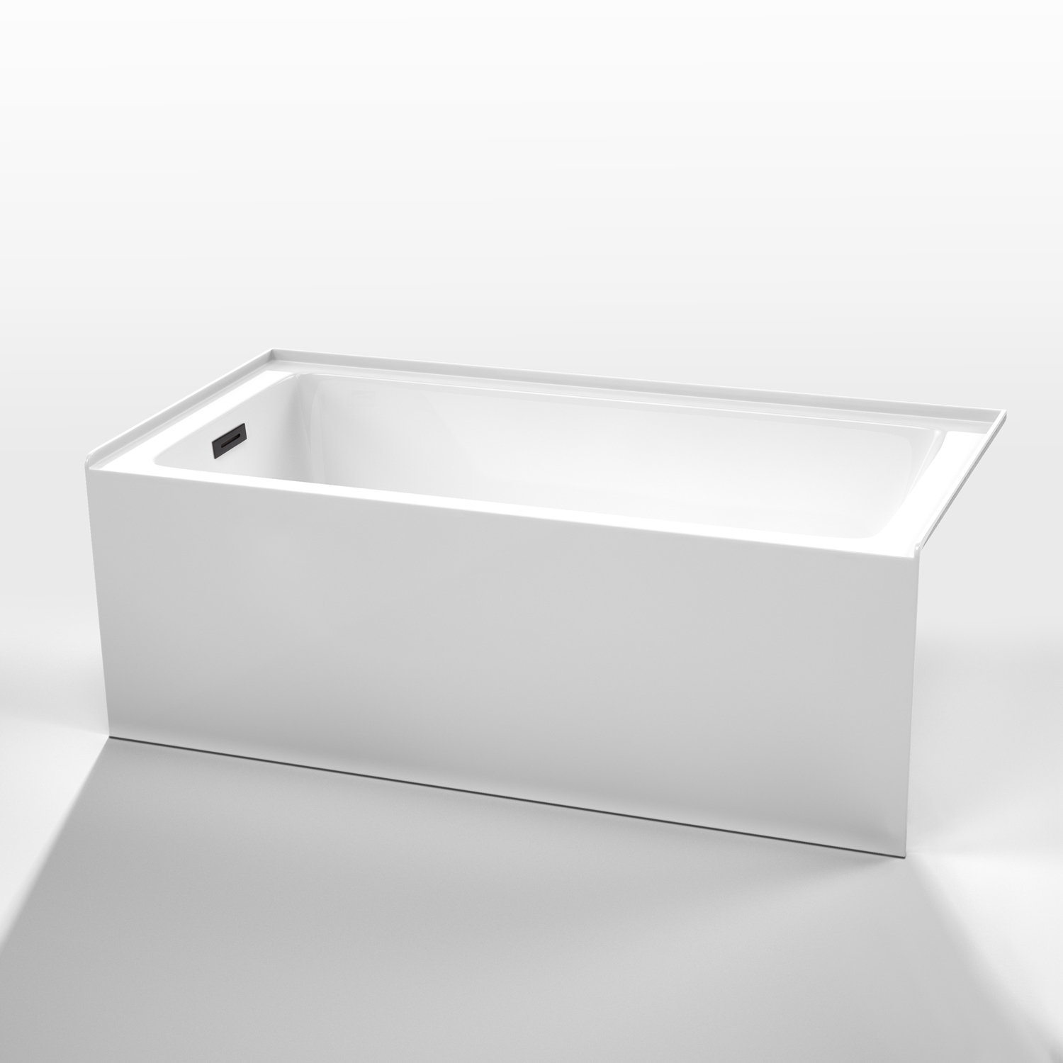 grayley alcove 60" bathtub, left side drain (60"lx30"wx22"h)