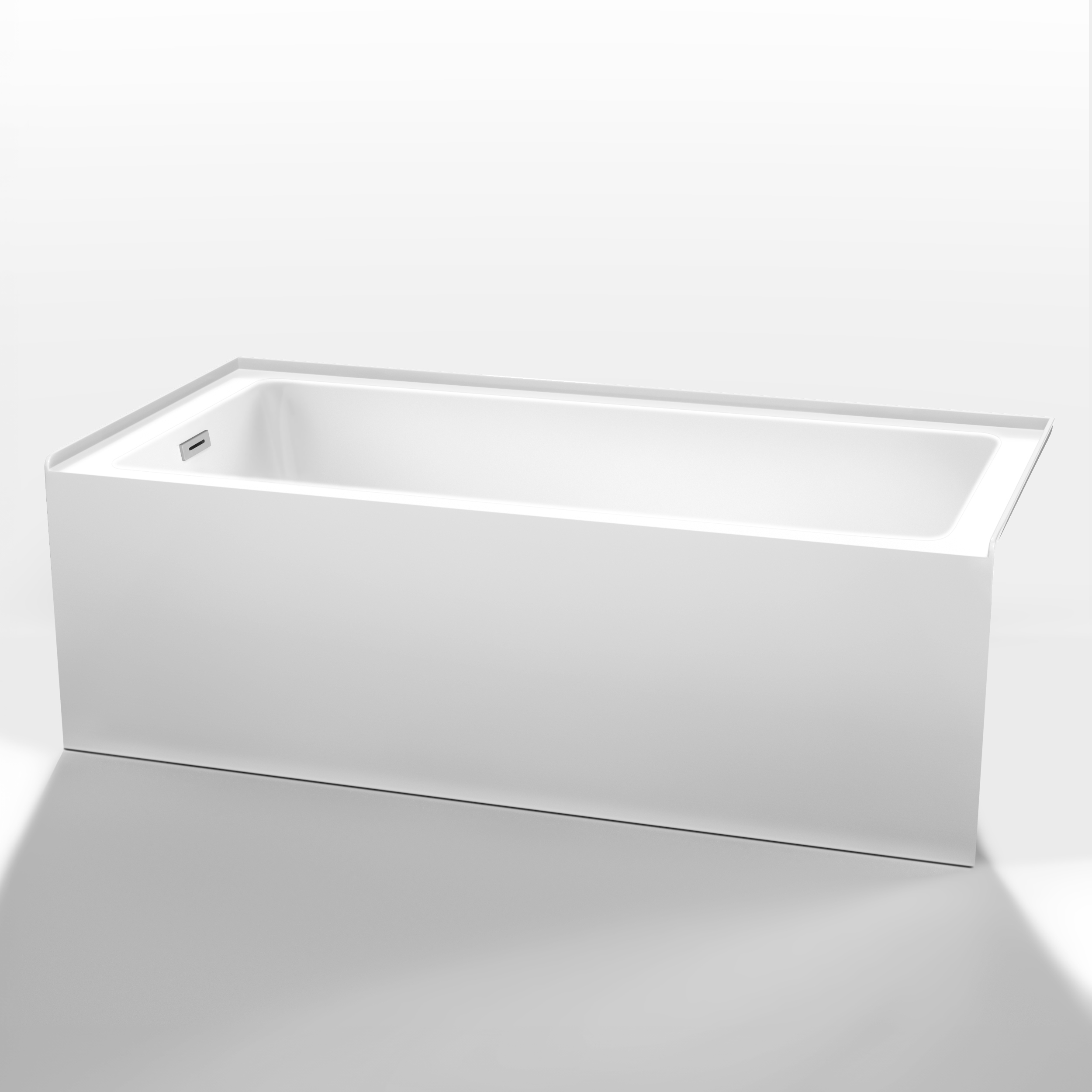grayley alcove 66" bathtub, left side drain (66"lx32"wx22"h)