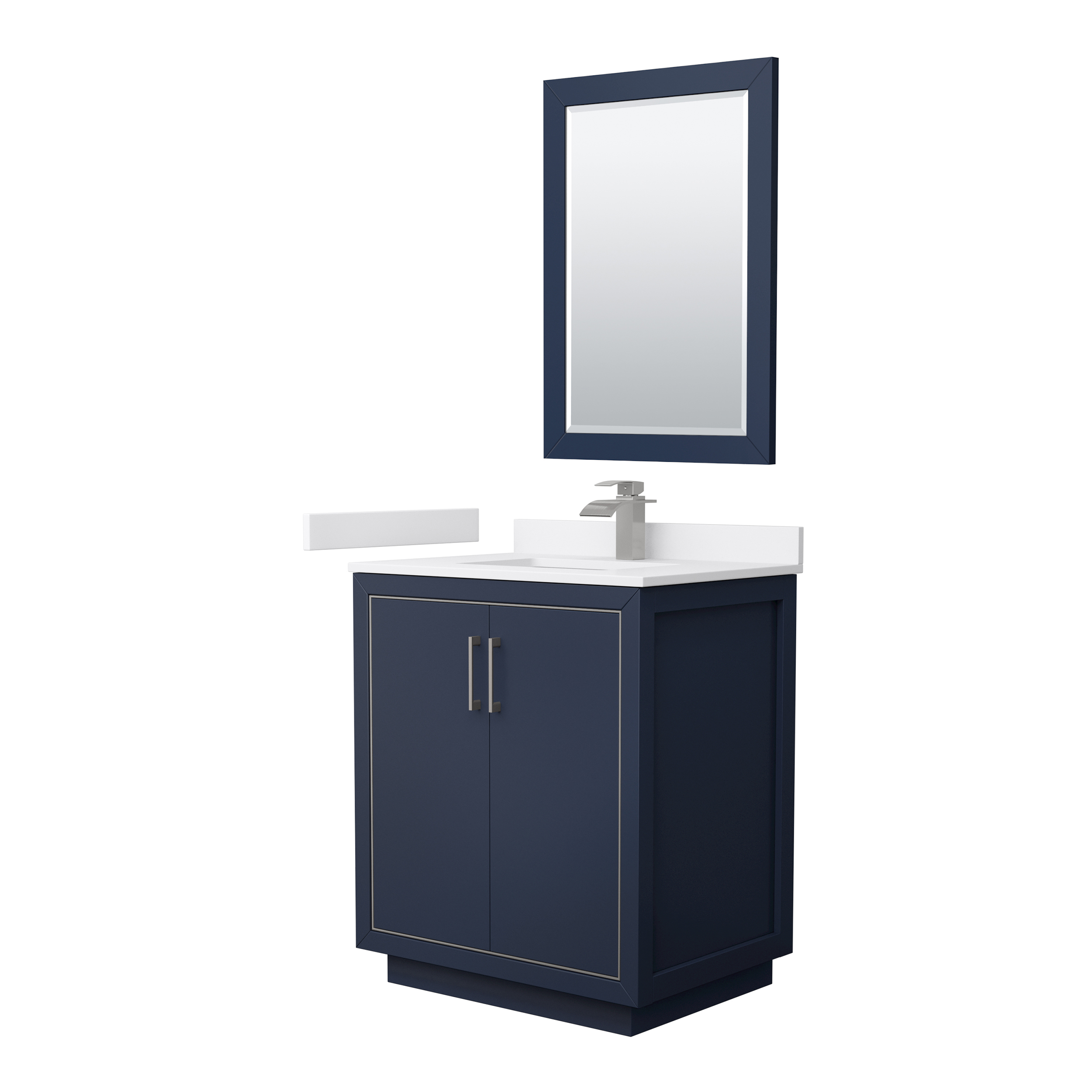 icon 30" single vanity with optional cultured marble counter - dark blue