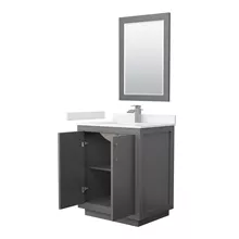 icon 30" single vanity with optional cultured marble counter - dark gray