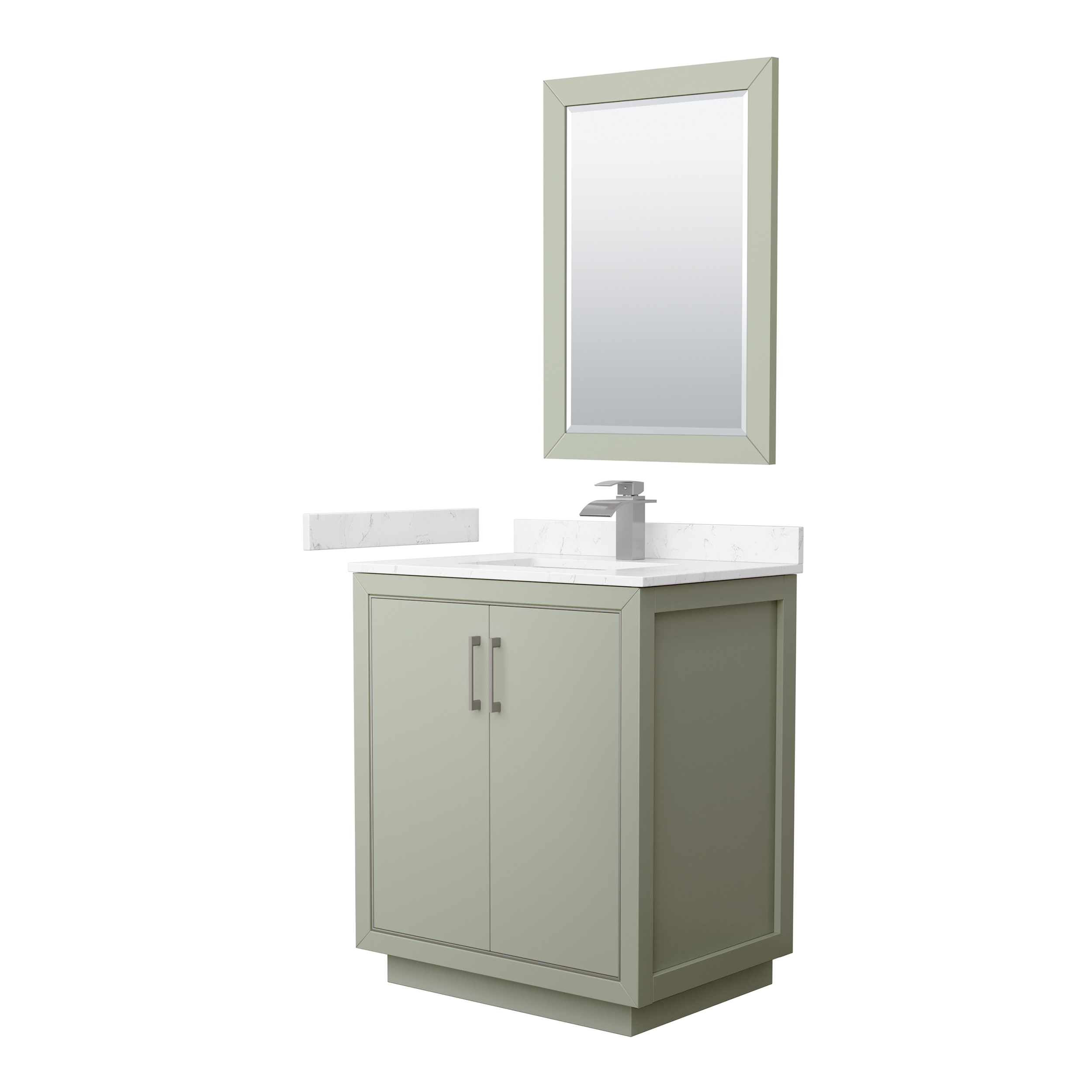 icon 30" single vanity with optional cultured marble counter - light green