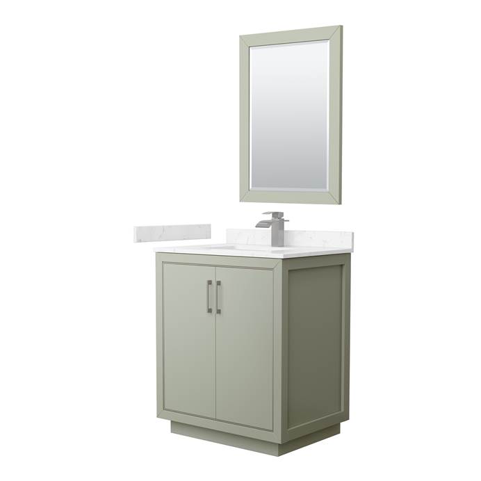 Icon 30" Single Vanity with optional Cultured Marble Counter - Light Green WC-1111-30-SGL-VAN-LGN-