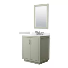 icon 30" single vanity with optional quartz or carrara marble counter - light green