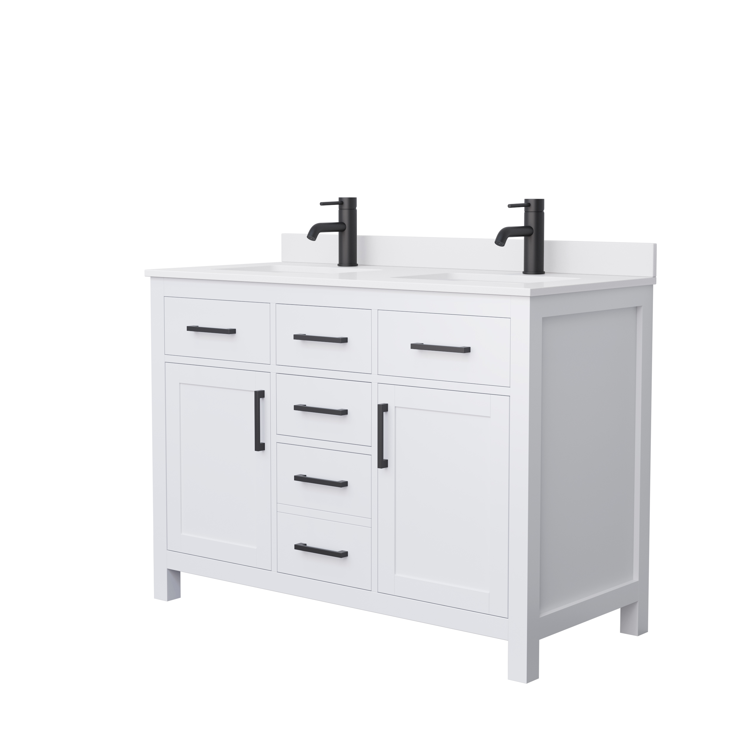 beckett 48" double bathroom vanity by wyndham collection - white