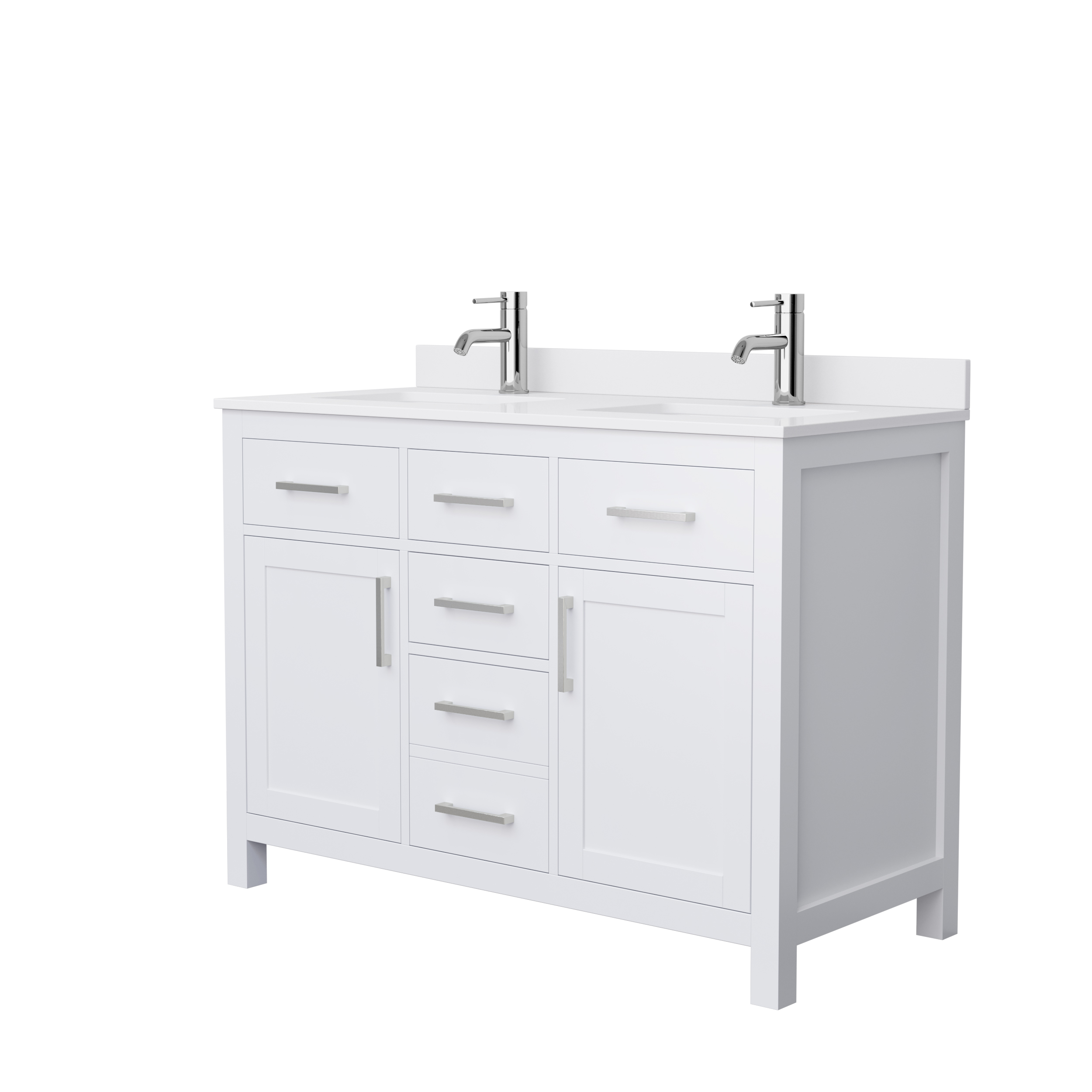 beckett 48" double bathroom vanity by wyndham collection - white