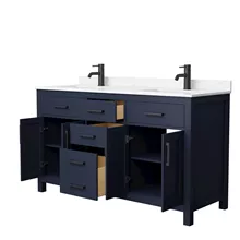 beckett 60" double bathroom vanity by wyndham collection - dark blue