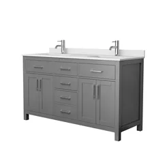 beckett 60" double bathroom vanity by wyndham collection - dark gray
