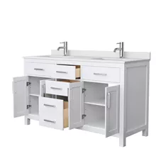 beckett 60" double bathroom vanity by wyndham collection - white
