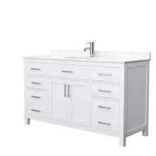 beckett 60" single bathroom vanity by wyndham collection - white