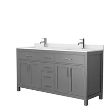 beckett 66" double bathroom vanity by wyndham collection - dark gray
