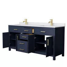 beckett 72" double bathroom vanity by wyndham collection - dark blue