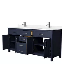 beckett 72" double bathroom vanity by wyndham collection - dark blue