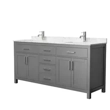 beckett 72" double bathroom vanity by wyndham collection - dark gray