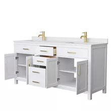 beckett 72" double bathroom vanity by wyndham collection - white