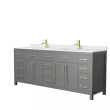 beckett 84" double bathroom vanity by wyndham collection - dark gray
