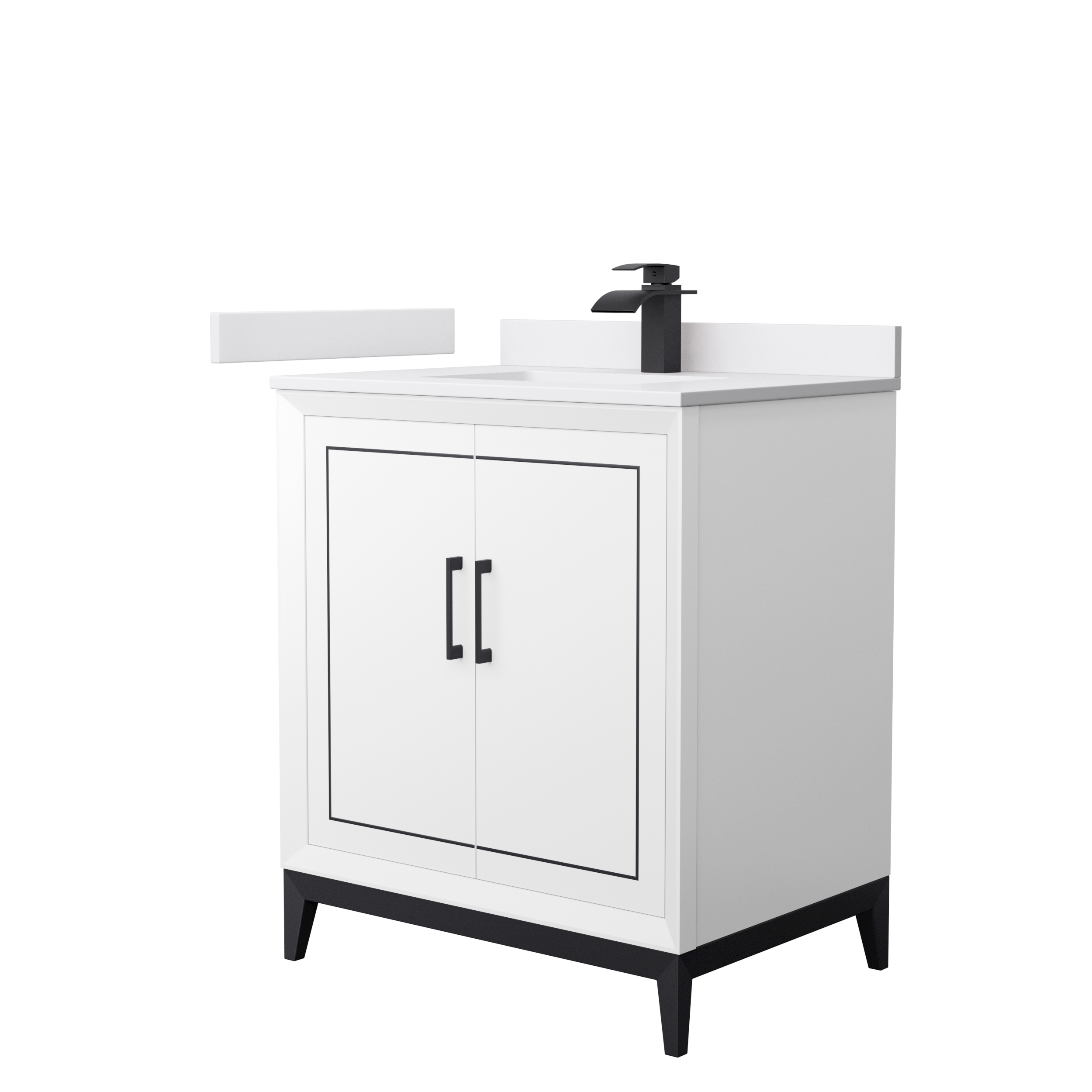 marlena 30" single vanity with optional cultured marble counter - white