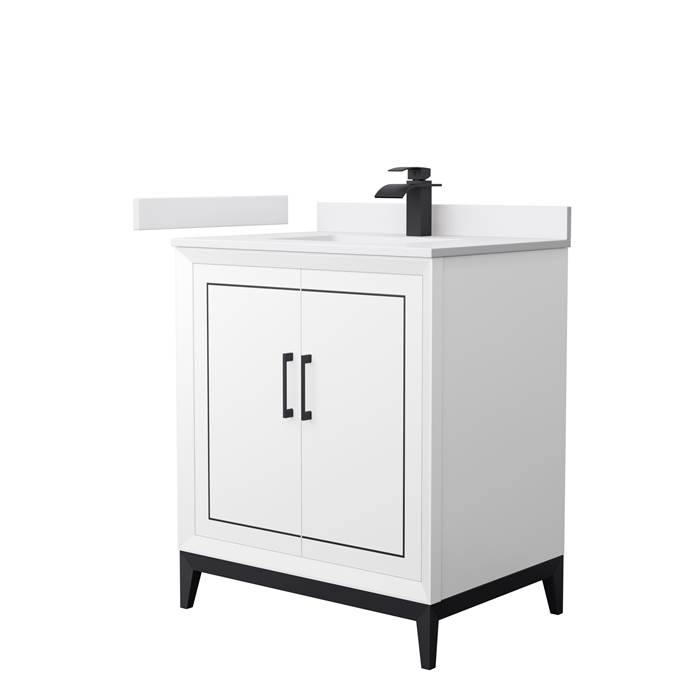 Marlena 30" Single Vanity with optional Cultured Marble Counter - White WC-5151-30-SGL-VAN-WHT-