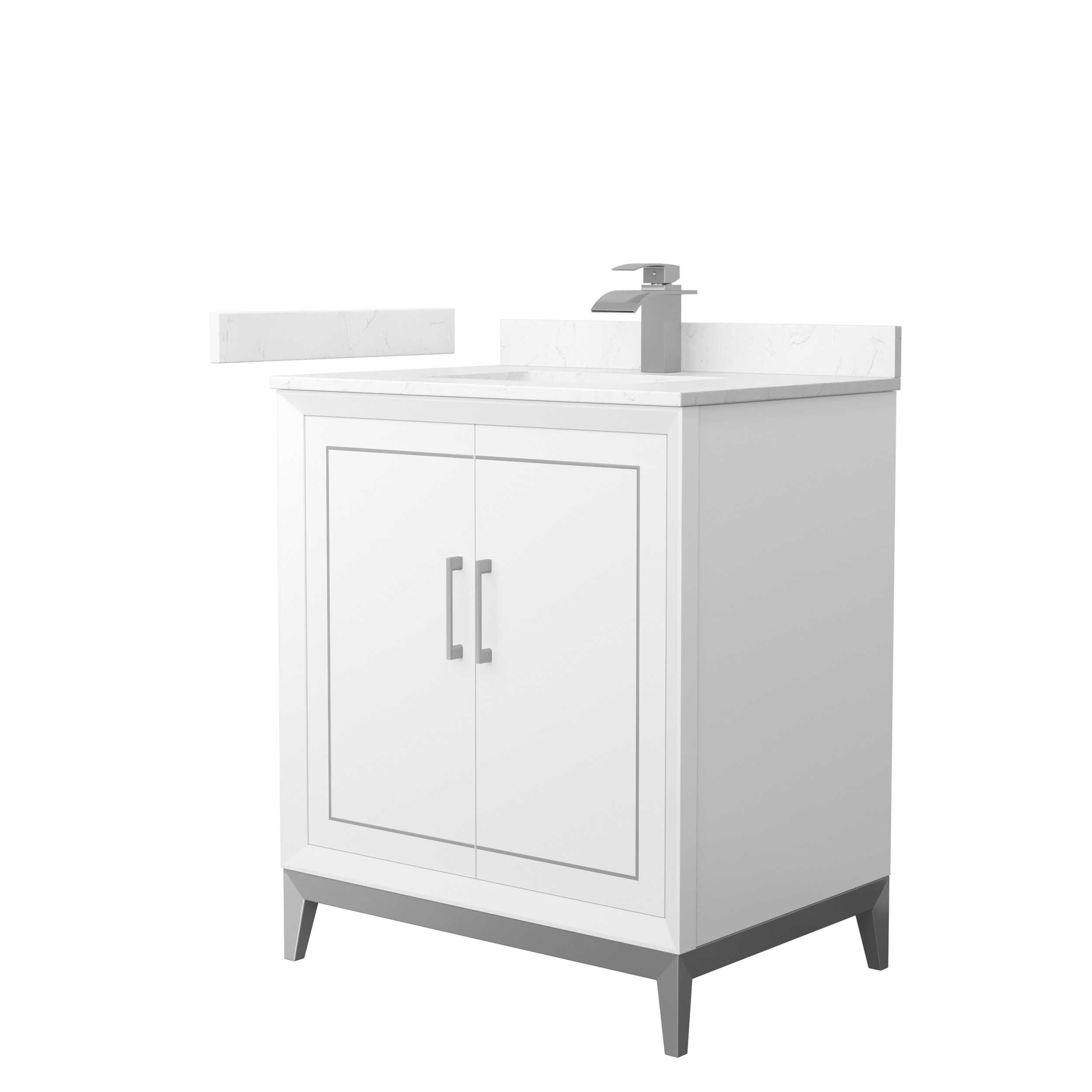 marlena 30" single vanity with optional cultured marble counter - white
