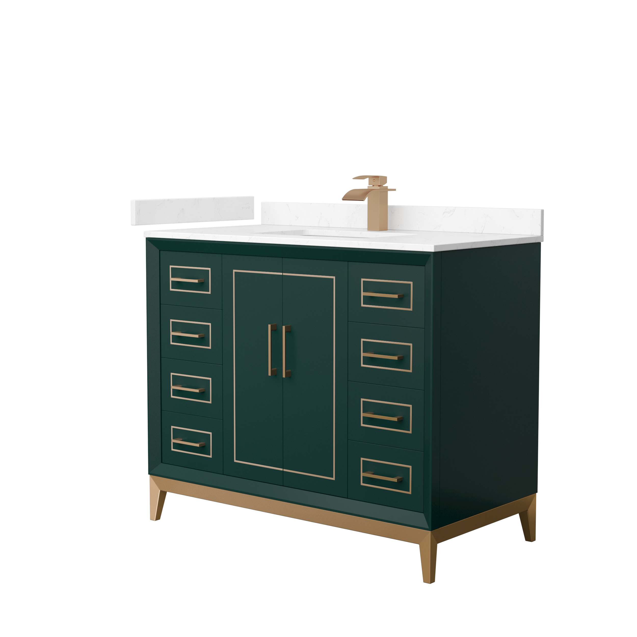 Marlena 42" Single Vanity with optional Cultured Marble Counter - Green WC-5151-42-SGL-VAN-GRN-