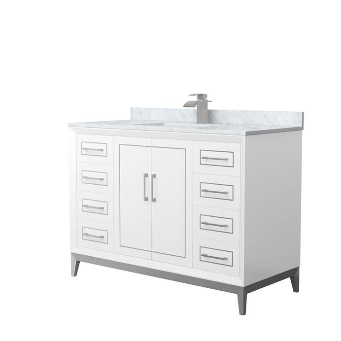 Marlena 48" Single Vanity with optional Carrara Marble Counter - White WC-5151-48-SGL-VAN-WHT