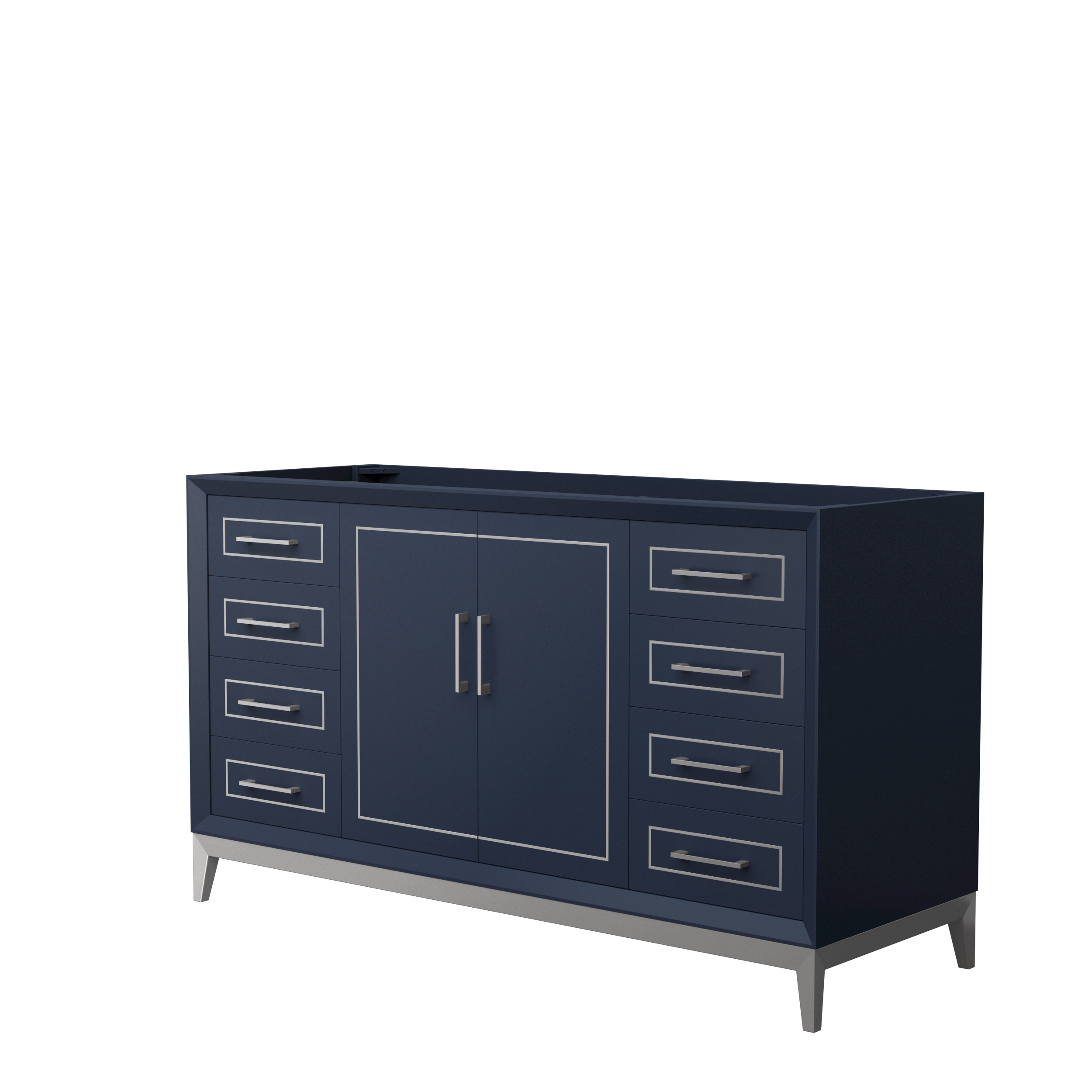 marlena 60" single vanity with optional cultured marble counter - dark blue