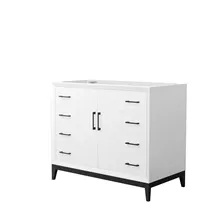 amici 42" single vanity with optional quartz or carrara marble counter - white