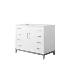 amici 42" single vanity with optional quartz or carrara marble counter - white